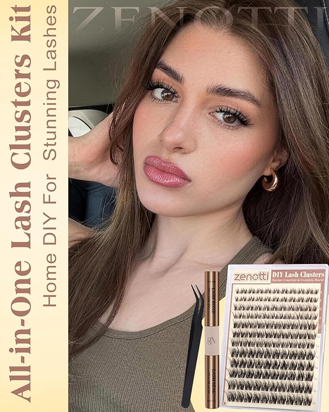 Spider Lash Clusters Kit Breeze Wispy Eyelash Clusters Kit Natural Venus Cluster Eyelash Extensions D Curl Invisible Band Fluffy Individual Lashes Salon Look for Daily Work&Parties 8-16mm by zenotti