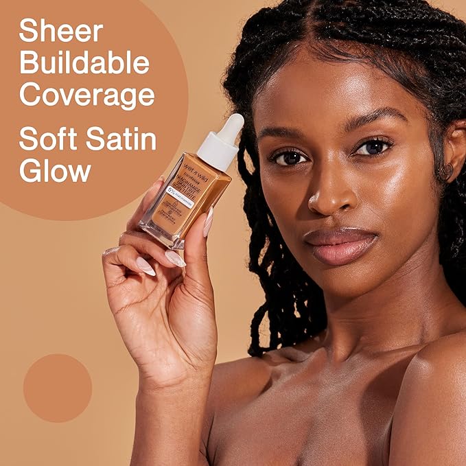 wet n wild Bare Focus Skin Tint, 5% Niacinamide Enriched, Buildable Sheer Lightweight Coverage, Natural Radiant Finish, Hyaluronic & Vitamin Hydration Boost, Cruelty-Free & Vegan - Deep Brown