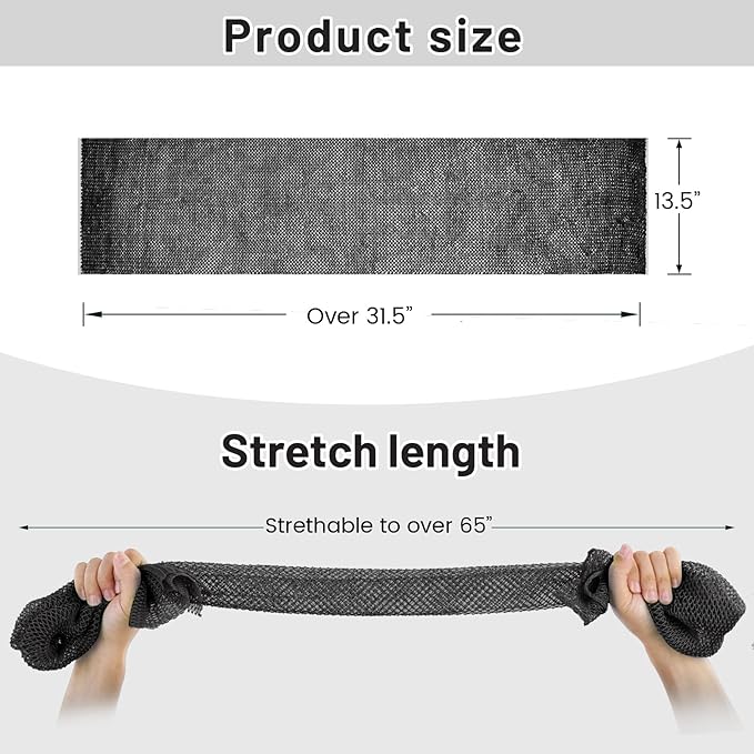 ZOCY African Net Sponge, Authentic Exfoliating Body Scrubber for Bath and Shower, Multiple Textures with Gentle Deep Exfoliating and Rich Lather for All Skins (Black)