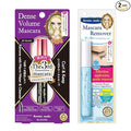 HEROINE MAKE by KISSME Tubing Mascara Waterproof & Long-lasting, Volumizing & Curl with Curvy Brush with 6 Natural Serums for Sensitive Skin + Gentle Mascara Remover Oil Free, 2 Set