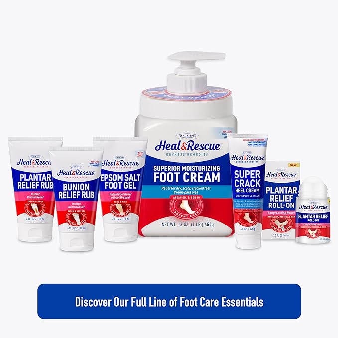 Heal&Rescue Heel Rescue Foot Cream 16 Ounce Bottle,for Cracked,Calloused or Chapped Skin,(Pack of 4)