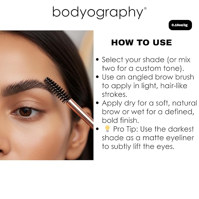 Eyebrow Powder Trio – 3-Shade Brow Palette for Defining, Filling & Shaping Brows | Blendable, Long-Lasting Brow Powder Kit for Natural to Bold Looks