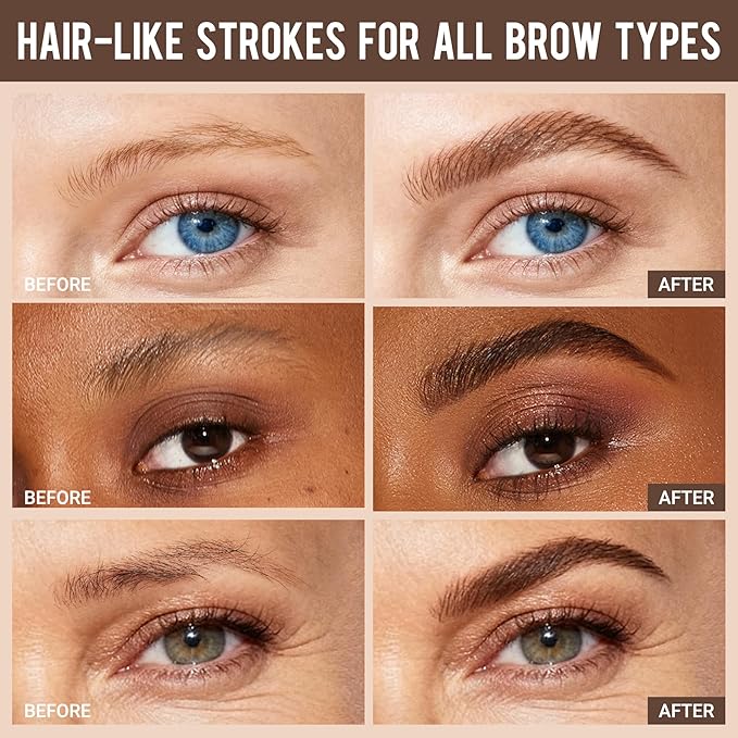 Vevivia Beauty Eyebrow Pencils for Women - Eyebrow Pen 2 Pack, Precise 4-Tip Brow Pencil for Natural-Looking Fuller Brows, Hair-Like Strokes for All Brow Types, Last All-Day Brow Pen, Blonde