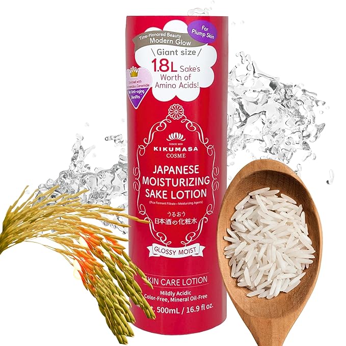 Kikumasamune 2-in-1 Natural & Hydrating Facial Toner + Full Body Lotion for Women & Men with Fermented Rice & Ceramides & Amino Acids, Japanese Skincare Rice Face Toner & Body Lotion, 16.9 Fl Oz FIRM