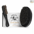 Beard Brush for Men - Natural Boar Bristle Beard Brush Kit - Soft Small Mustache Brush for Men - Premium Travel Grooming Set by Hunter Jack