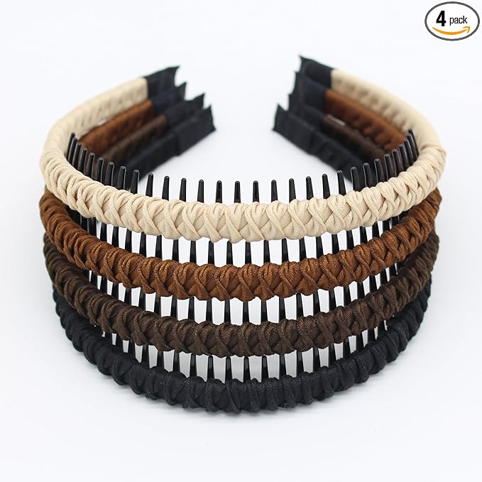 JOBAND Spa Headbands for Washing Face or Facial.Can easily solve the problem of short hair on the forehead fashionable hair accessories are suitable for friends gatherings and shopping（A pack of 4）