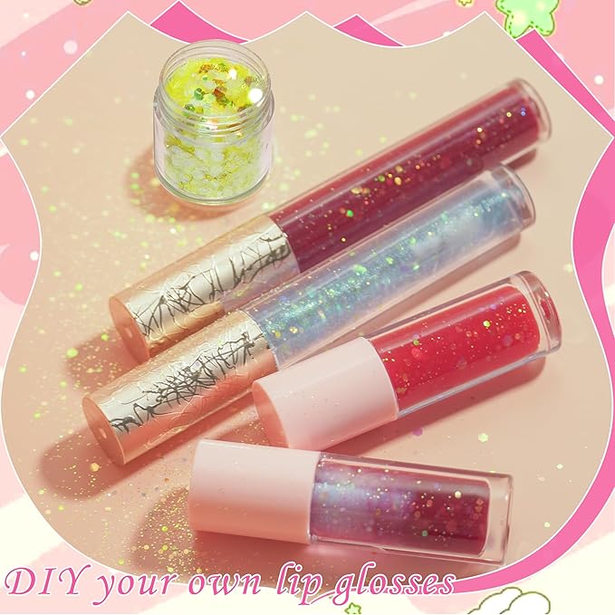 DIY Lip Gloss Making Kit, DIY Lip Glosses Set to Make Your Own Lip Stick, Fun Craft Makeup Lipglosses, All-Inclusive Moisturizing Handmade Lip Glaze Supplies Set for Beginner Women Girls