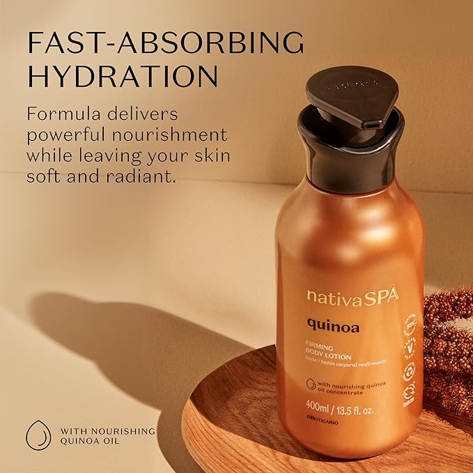 Nativa SPA by O Boticario Quinoa Hydrating Body Lotion, Fragranced Skin Moisturizer with Purified Quinoa Drops, 13.5 Ounce