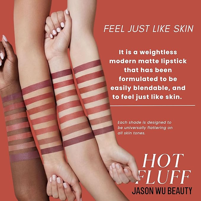 Jason Wu Beauty Hot Fluff Modern Matte Lipstick - 3-in-1 Lipstick, Blush, Shadow, 3.8g 0.134oz (Cherry Pie, 3.8g)