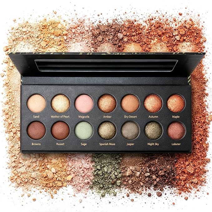 K'APEINE 14-Color Eyeshadow Palette, Matte & Shimmer Warm Neutral Nude, Highly Pigmented Blendable Long-Wear, Everyday Smoky Glam Makeup for All Skin Tones(01#)