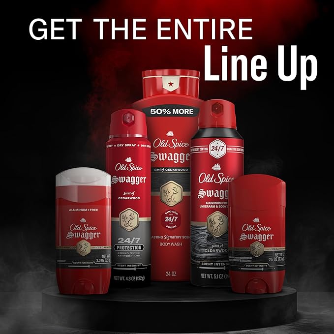 Old Spice Hand, Face & Body Lotion for Men, 24/7 Lightweight Moisturization with Amazing Scent, Instant Absorption, For All Skin Types, Swagger with Cedarwood Scent, 16 oz