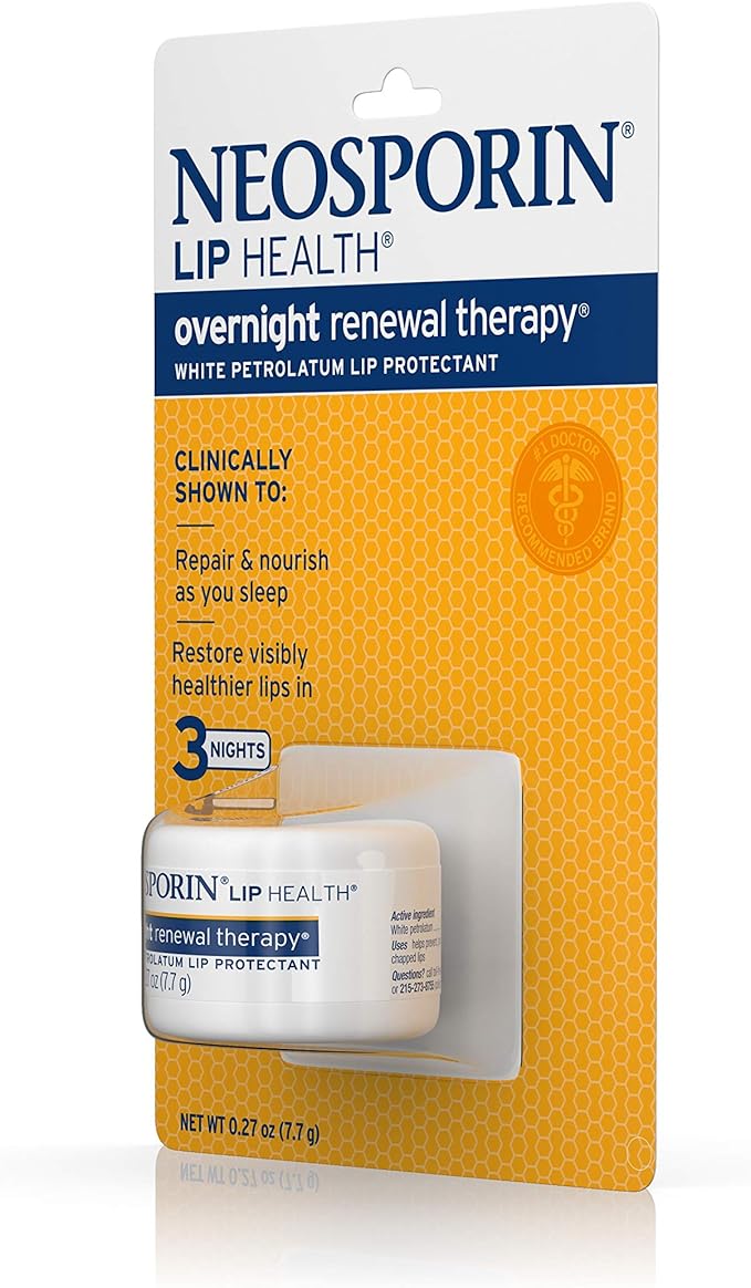 Neosporin Lip Health Overnight Healthy Lips Renewal Therapy Petrolatum Lip Protectant 0.27 oz