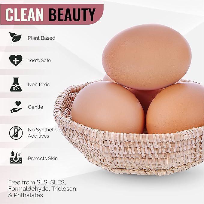 LOOKATME Korean Face Wash for Sensitive Skin - Water Based Bubble Skincare Cleanser - K Beauty Natural Acne Foaming Cleaner - Hydrating Skin Care Cleansing Foam with Low pH - Egg