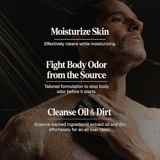 Black Wolf Moisturizing Body Wash for Men, Sandalwood - Mens Hydrating Bodywash for Dry, Dehydrated, & Sensitive Skin - Hyaluronic Acid, Aloe Vera, & Jojoba Oil Body Cleanser Help Remove Oil & Dirt