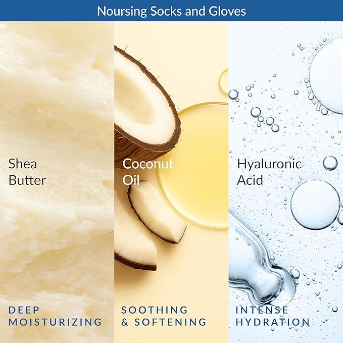 Epielle Intensive Repairing Hand & Foot Masks, Restore and Moisturize Dry, Cracked Skin, Self Care Gifts for Women, Spa Kit, Mothers Day Gifts, 6 Moisturizing Gloves & 6 Moisturizing Socks