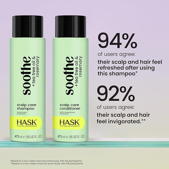 HASK Shampoo + Conditioner Set | Color Safe, Sulfate-Free, Paraben-Free, Gluten-Free, Cruelty-Free | 16oz each, 2 Pack