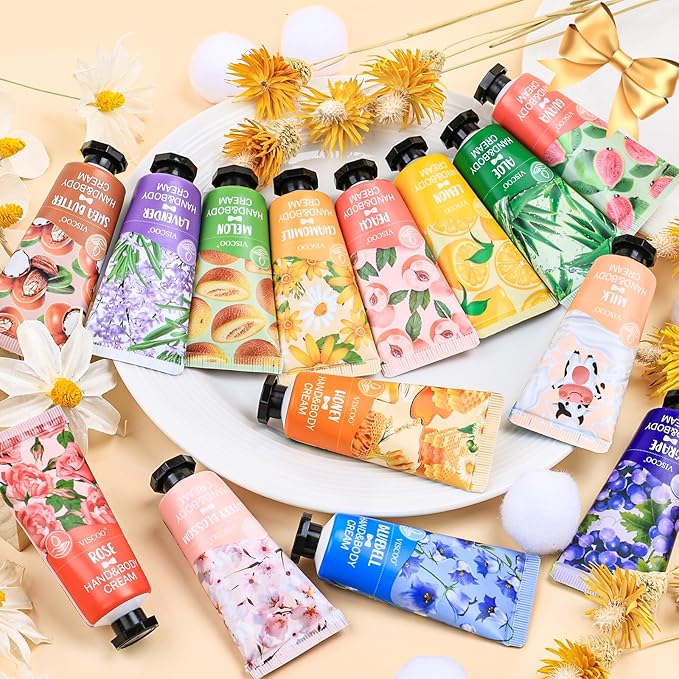 VISCOO 252 Pack Hand Cream Gifts Set for Women, Teacher Appreciation Gift / Graduation Gifts, Moisturizing Mini Hand Lotion Travel Size for Dry Cracked Hands, Birthday Gift