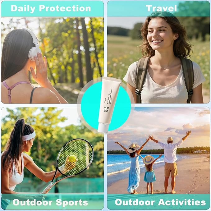 Korean Rice Sunscreen SPF 50+ Broad Spectrum PA++++, No White Cast, Lightweight Mineral Formula with Probiotics for All Skin Types, 1.7 oz