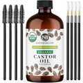 NaturoBliss Organic Castor Oil 4 Fl Oz | Glass Bottle | 100% Pure and Natural | Premium Grade Carrier Oil | Hair, Eyelashes and Eyebrows | Hair and Body | Cold-Pressed | Hexane-Free
