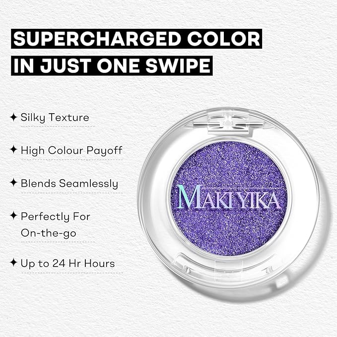 MAKI YIKA Dark Purple Crème Eyeshadow Single, Shimmer Cream Lavender Eye Shadow palette for Women Color Stay Long Lasting Waterproof Eye Makeup Monochrome Eyeshadows,#16
