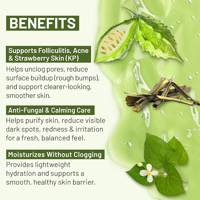 ABERA Folliculitis BHA Shower Gel for Body Acne & KP, Acne Body Wash with Tea Tree Oil & Wild Bitter Melon Extract, Relieves Itching & Irritation for Men & Women, 3 Pack (10,14 Oz Per Item)