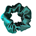 100% Pure Mulberry Silk Hair Scrunchies, 16 Momme Silk Scrunchies, Silk Hair Ties for Women Girls Curly Thick Thin Hair, Black Satin Sleep (4, 07 green)