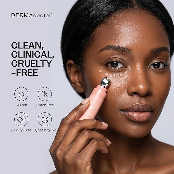 DERMAdoctor Caffeine Eye Cream for Dark Circles, Anti Aging Illuminator, Hydrating Under Eye Cream with SPF 30 for Puffiness, Wrinkles, and Bags Under Eyes, Dermatologist Formulated - 0.5 oz