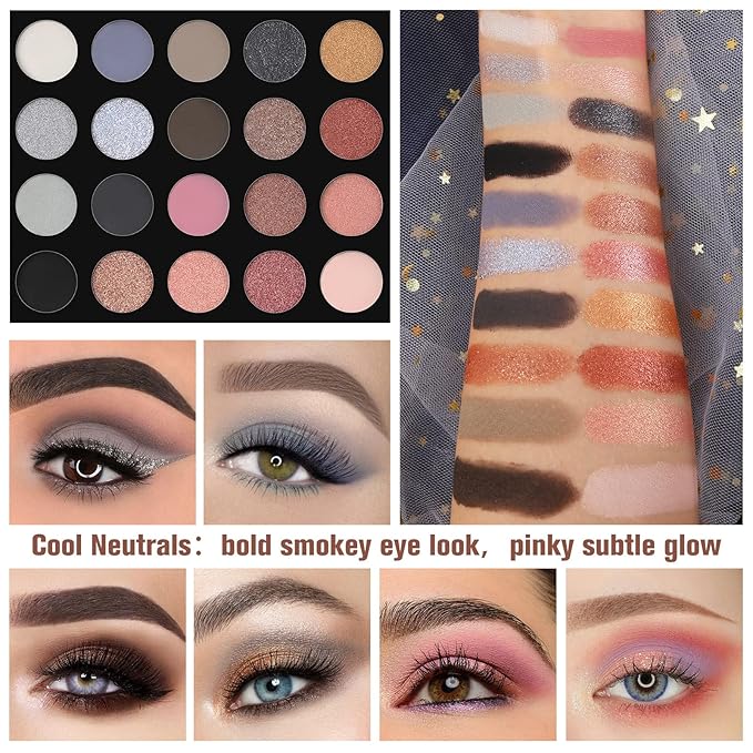 UCANBE Pretty All Set Eyeshadow Palette Pro 86 Colors Makeup Kit Matte Shimmer Eye Shadow Highlighters Contour Blush Powder All In One Makeup Pallet Holiday Christmas Valentine's Day Gift Set