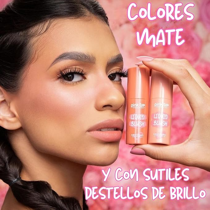 PINK UP | Liquid Blush | Long-Lasting Liquid Blush | Non-Greasy | Highly Pigmented | Suitable for All Skin Types | Matte Colors | Subtle Shimmer Highlights | Shade: Dream | 6ml | Model PKLB01