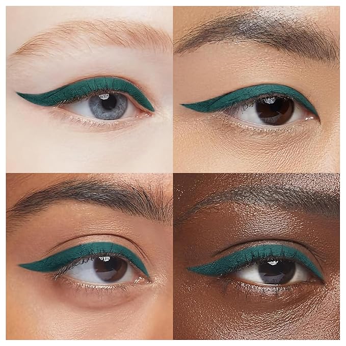 EPILYNX Liquid Eyeliner - Hypoallergenic Eyeliner with Fine Brush Tip, Long-Lasting Waterproof Eye Liner - Cruelty-Free, Vegan, Gluten-Free, Smooth Application Liquid Eye Liner, Green 2mL