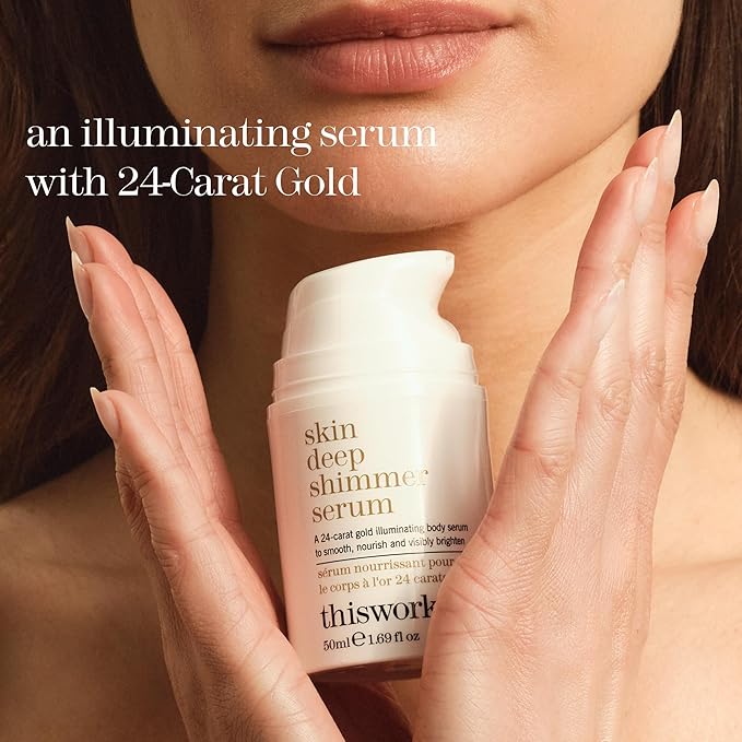 This Works Skin Deep Shimmer Serum – Brightening & Smoothing Skin Treatment with Vitamin A & Antioxidants – Indulgent Hydration for a Radiant, Youthful Glow – 50ml