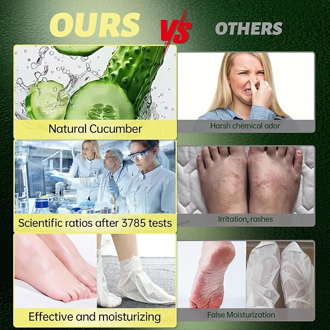 Foot Peeling Mask, Natural Exfoliating Foot Mask, Dead Skin Callus Remover Repair Heels, Hydrating Foot Care for Dry Cracked Feet (6 Pack)