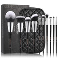 DUcare Travel Makeup Brushes with Case 10Pcs Makeup Brush set Premium Synthetic Kabuki Foundation Blending Brush Face Powder Blush Concealers Eye Shadows with bag