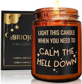 Calming Candles - Funny Relaxing Gift for Her - Calm Down, Relax Gifts for Women Men - Birthday Gift for Friend Coworker Bestie Sister - Aromatherapy, Anxiety Stress Relief Soy Jar Candle