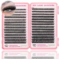 Lash Clusters Kit, 560 Pcs Eyelashes Clusters Kit 9-16mm Individual Lash Extension Kit D Curl Fluffy Wispy False Eyelashes (60D+80D, Lash Clusters)