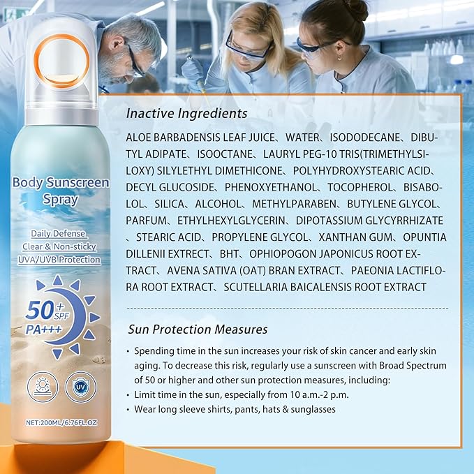 CAHIUYOA Face Sunscreen Spray,Mineral Spray Sunscreen SPF 50,360°Lightweight Sun Screen Face Mist,Travel Size,Broad Spectrum UVA/UVB,Water Resistant,Non-greasy,6.76 Fl Oz