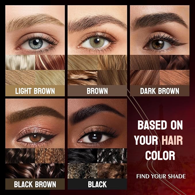 Eyebrow Pencils for Women - Eyebrow Pen with Dual-Brush-Tip & Curved Tip for Precise Hair-Like Strokes, Natural Fuller-Looking Brows for All Brow Types, Last All-Day (LIGHT BROWN)