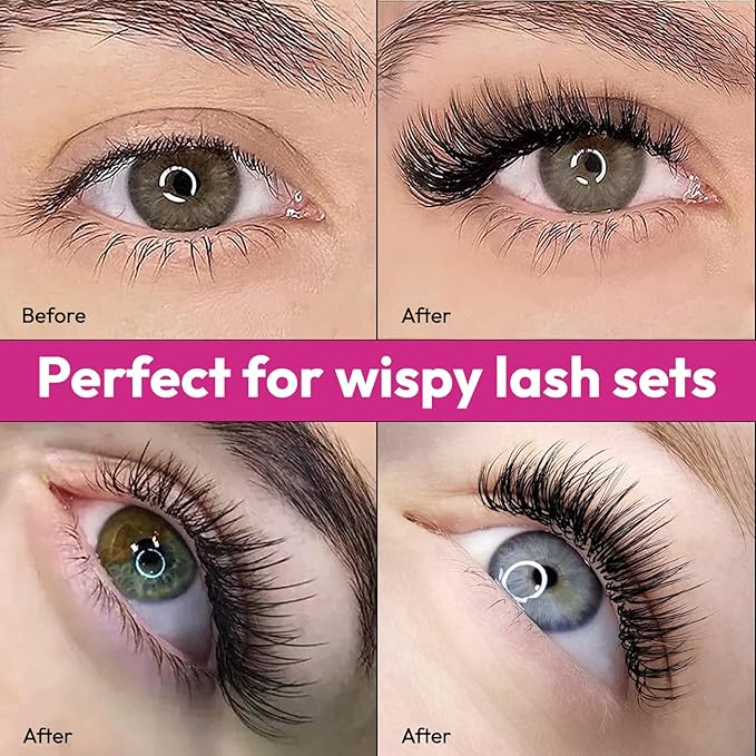 Eyesy Lash 500 Wispy Promade Fans - 5D 0.07 Size 16mm Curl CC - Natural Wispy Lashes Loose Premade Lash Fans for Eyelash Extensions Handmade Pre Made Eyelashes for Spiky, Volume, Natural Look