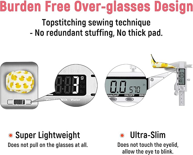 Astropic 3D Cotton & Silk Eye Patch for Kids | Girls Eye Patch for Glasses | Medical Eyepatch for Children with Lazy Eye (Yellow Duck, Right Eye)