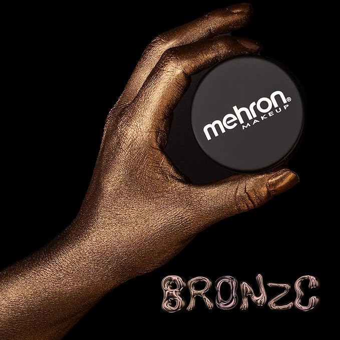 Mehron Makeup Artist Pigment – Metallic FX Powder | Metallic Powder Pigment for Face & Body Paint, Eyeshadow & Eyeliner, Cosplay .15 oz (4.1 g) (Bronze) | Made in the USA