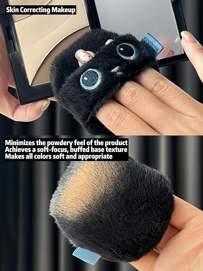 Momo's Workshop Face Fluffy Powder Puff,Soft Plush Setting Powder Puff, Large Velour Makeup Puff for Loose Or Pressed Powders,Round Cosmetic Puff, Beauty Makeup Tool,1pcs