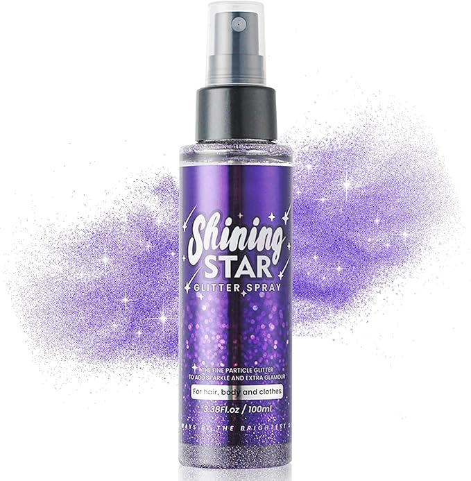 MEICOLY Liquid Body Glitter Spray,100ML(3.53OZ),Mardi Gras Outfit for Women,Mardi Gras Accessories,Glitter Hairspray,Sparkle Hair Spray,Glitter for Hair/Body/Face/Clothes,Body Shimmer for Skin