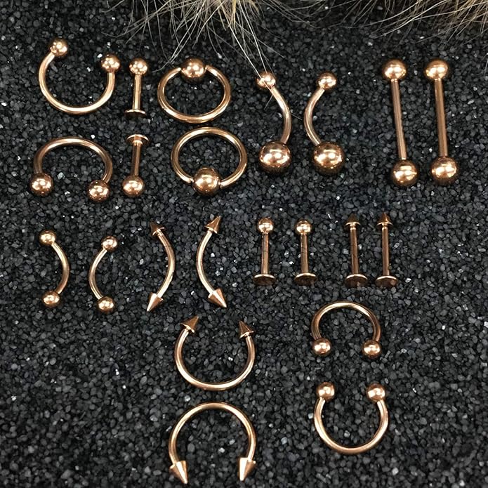 BodyJ4You 36PC PRO Body Piercing Kit - Nose Septum Ear Cartilage Lip Belly Navel Tragus Eyebrow - Surgical Steel 14G 16G BCR CBR Ring Barbell Spike - Tools Needles Gloves Clamps
