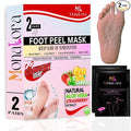 Foot Peel Mask for Dry, Cracked Heels – Exfoliating Callus Remover with Natural Fruit Extracts – Baby Soft Feet in 1 Week – 2 Packs | Strawberry Scent