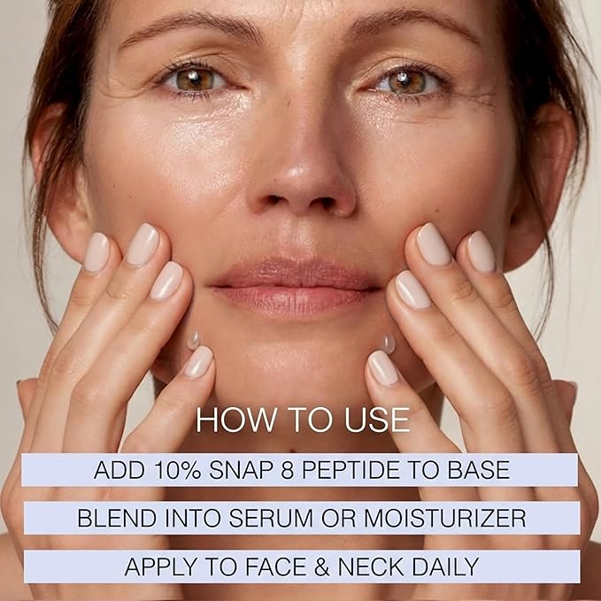 Skin Perfection Snap 8 Peptides Serum for Face - Anti Aging Peptide Serum for Fine Lines & Wrinkles - Diy Peptide Face with Hyaluronic Acid Crows Feet Diy Mix with Any Skincare 0.5oz