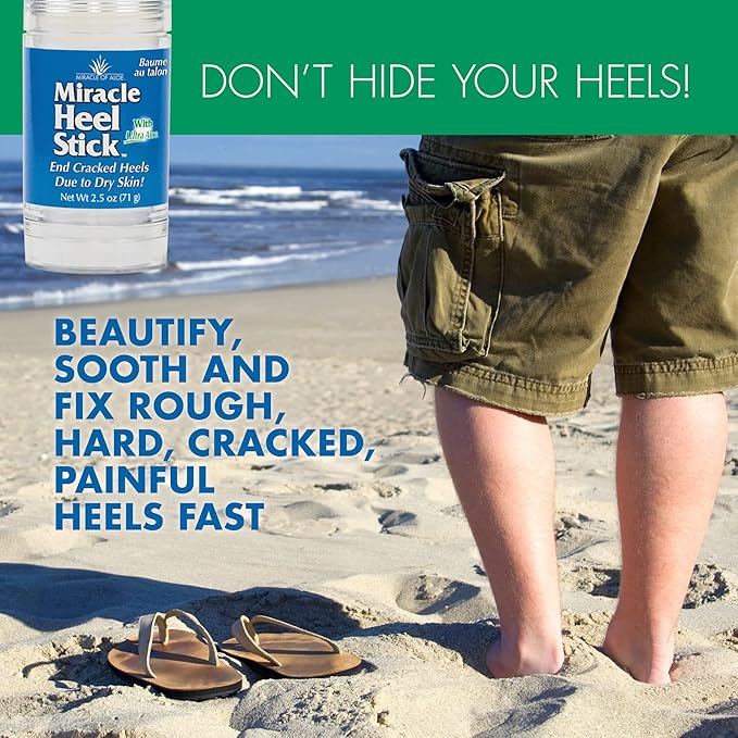 2 Pack - Heel Balm for Dry Cracked Feet - Miracle Heel Stick for Cracked Heel Repair - Cracked Heel Treatment - Formulated with Pure Aloe Vera, Tea Tree Oil, Shea & Cocoa Butters | 2.5 oz