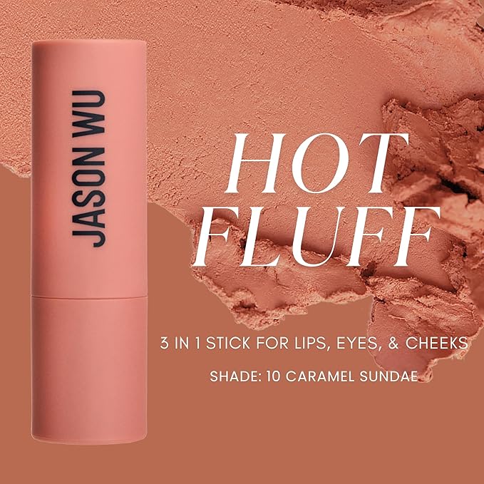 Jason Wu Beauty Hot Fluff Modern Matte Lipstick - 3-in-1 Lipstick, Blush, Shadow, 3.8g 0.134oz (Caramel Sundae, 3.8g)