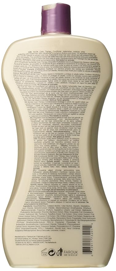 BioSilk Cosmo Farouk Color Therapy Conditioner, White, 34 oz (Pack of 2)