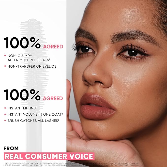 JUDYDOLL No-Drooping Volume Mascara Black, 40h Long-lasting, Smudge-Proof, Clump-Free, Waterproof Volumizing Mascara, Infused with Squalane, Strengthen and Protect Lashes
