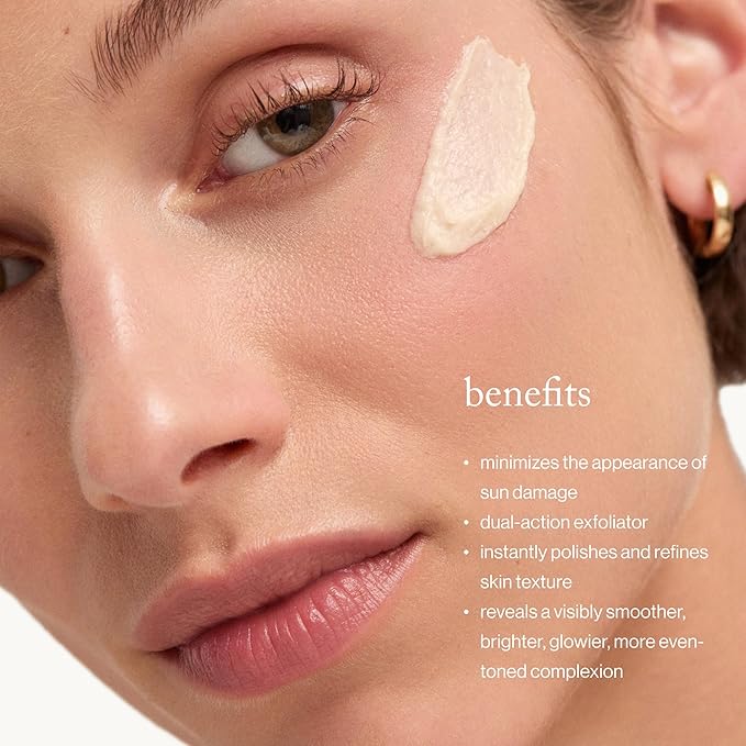 goop Beauty Microderm Face Exfoliator | At-Home Microdermabrasion with Glycolic Acid & Exfoliating Minerals | Smooths Skin Texture | Clean Face Scrub | Silicone & Paraben Free | 1.7 fl oz